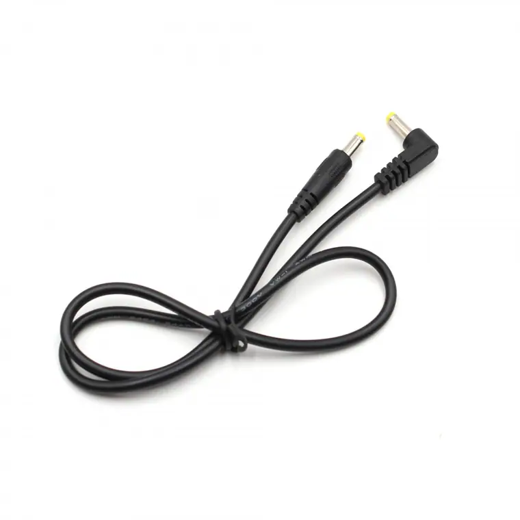 DC4017 male 90° angle plug to DC4017 straight male plug