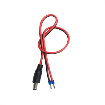 dc 5521male tuning fork to terminal E type wire red black power cable view 2