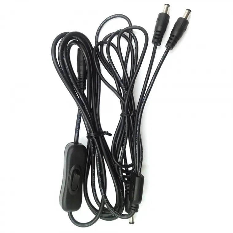 DC female to 3 splitter DC cable with different length and switch