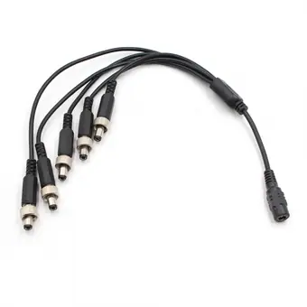 DC5521 FEMAL TO 5 DC5521 MALE WITH screw spllitter cable, locking cable