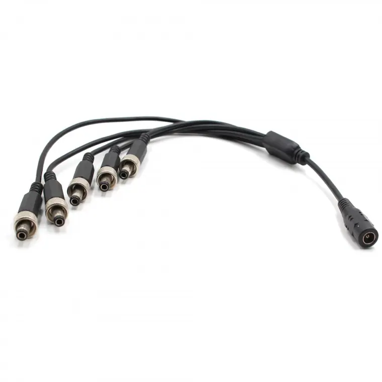 DC5521 FEMAL TO 5 DC5521 MALE WITH screw spllitter cable, locking cable