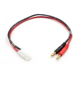 banana to tamiya14AWG Length 30cm rubber red black round cable view 2