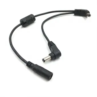 dc5.5*2.5 angle male to one dc5.5*2.5 female with Magnet ring and dc5.5*2.5 angle male splitter cable