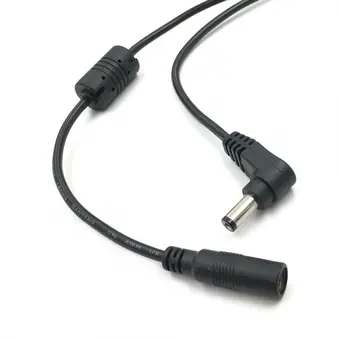 dc5.5*2.5 angle male to one dc5.5*2.5 female with Magnet ring and dc5.5*2.5 angle male splitter cable view 2