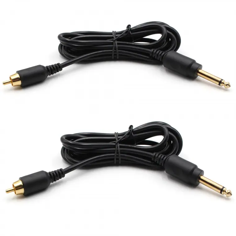 6.35MM single trick male to RCA straight male tattoo cable