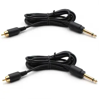 6.35MM single trick male to RCA straight male tattoo cable view 2