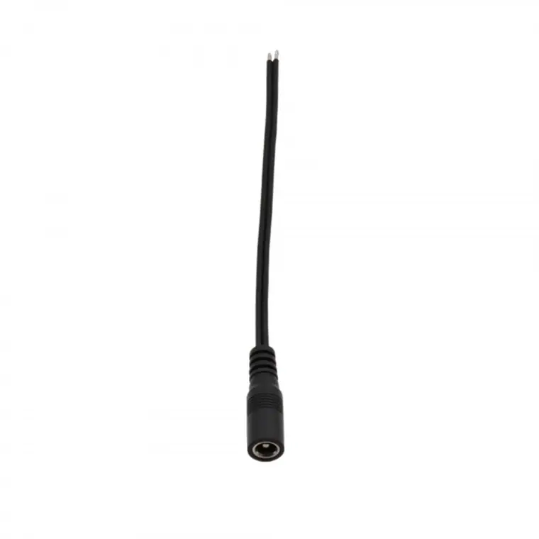 dc5.5*2.1mm female to open end cable ul2468 18AWG*2F length 17cm black color