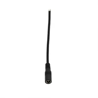 dc5.5*2.1mm female to open end cable ul2468 18AWG*2F length 17cm black color view 2