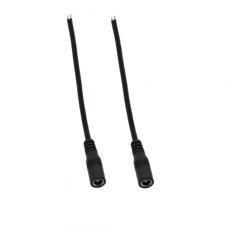 dc5.5*2.1mm female to open end cable ul2468 18AWG*2F length 17cm black color