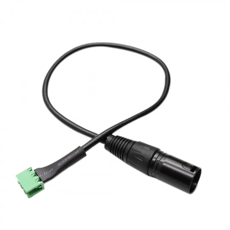 BLACK PVC XLR3pin male to EX2EDG-5.08 3pin female cable