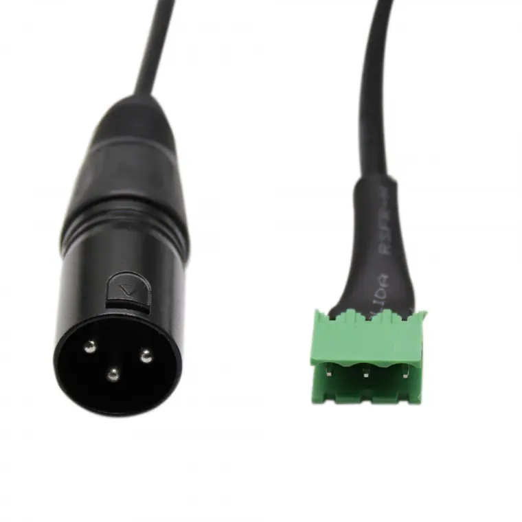 BLACK PVC XLR3pin male to EX2EDG-5.08 3pin female cable