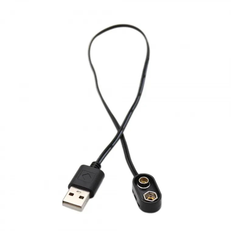 9V Battery Male Clip Converter Snap Connector to USB Female Use for Guitar Effect Pedal