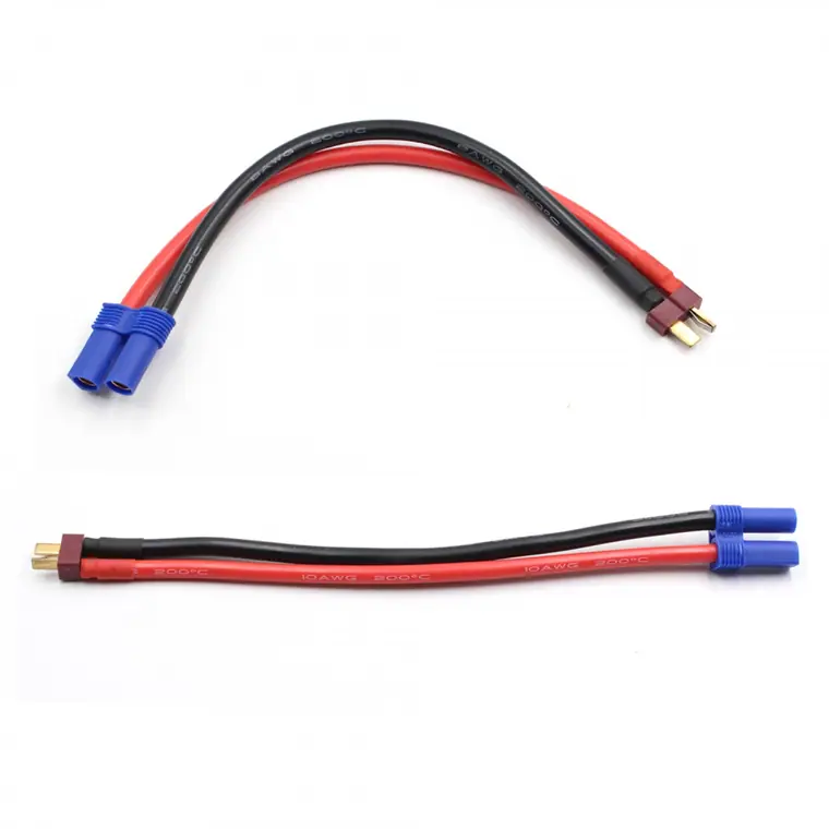 8AWG Length 20cm rubber red black round cable EC5 to T-plug