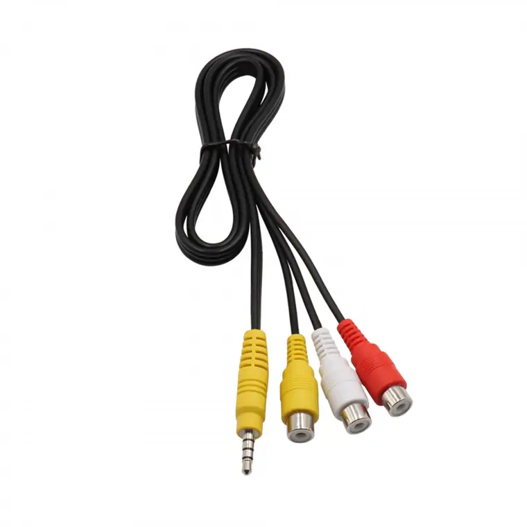 custom cable assembly 3.5mm stereo to 3RCA female audio cable