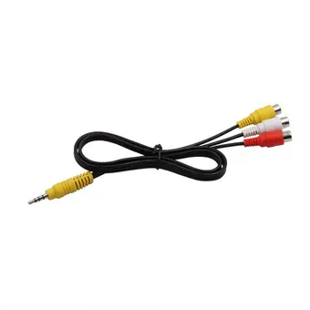 custom cable assembly 3.5mm stereo to 3RCA female audio cable view 2