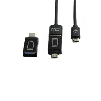 USB to micro custom logo data cable with Type-c\micro adapter view 2