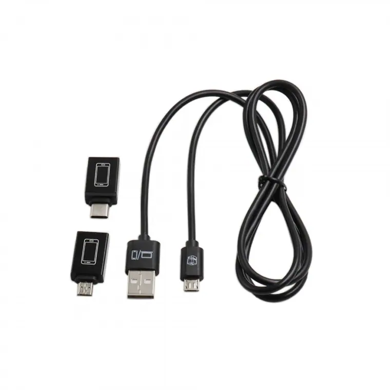 USB to micro custom logo data cable with Type-c\micro adapter