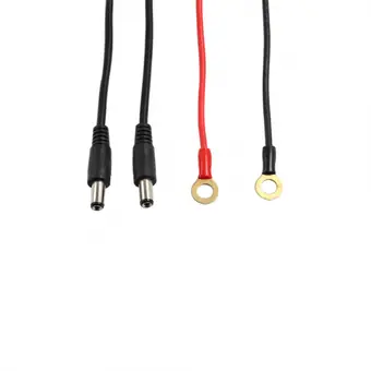 Two O-ring black red with 10A fuse to Y splitter dc5521 male power charger view 2