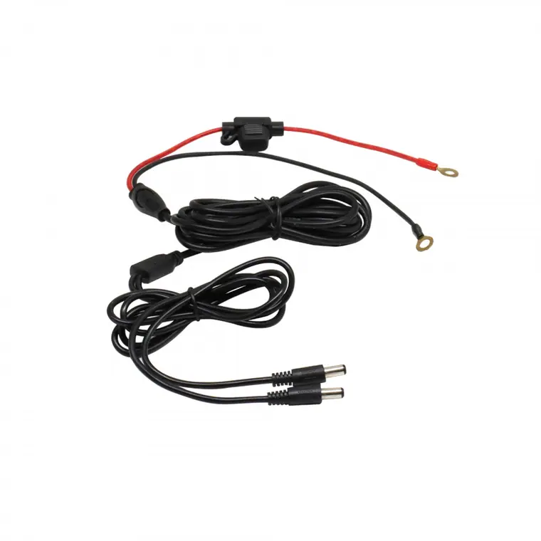 Two O-ring black red with 10A fuse to 2 dc5521 male cable , Hot gloves, helmet products