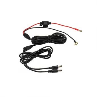 Two O-ring black red with 10A fuse to 2 dc5521 male cable , Hot gloves, helmet products