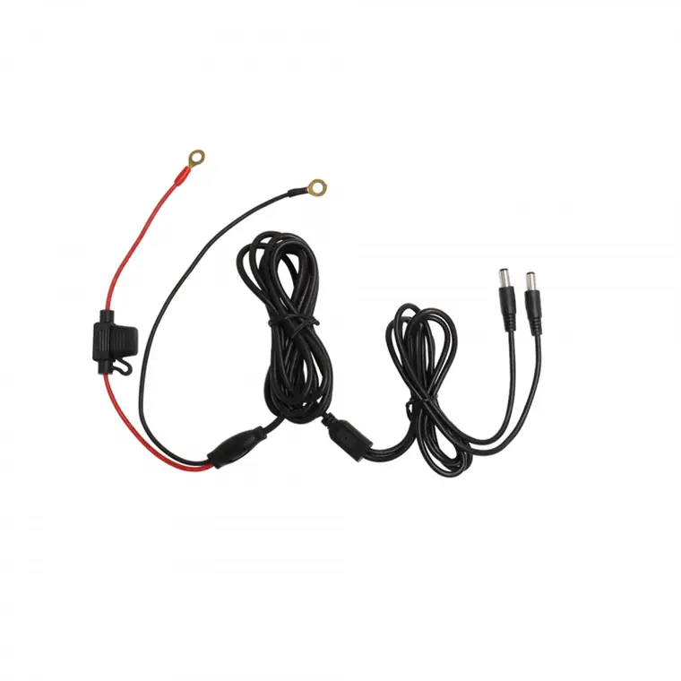 Two O-ring black red with 10A fuse to 2 dc5521 male cable , Hot gloves, helmet products
