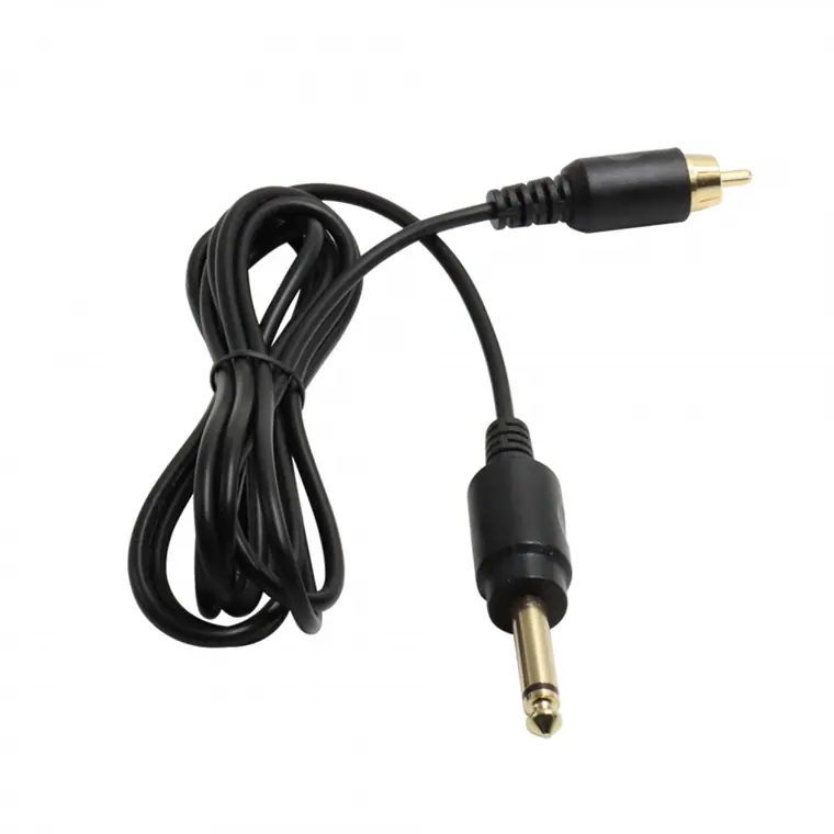 6.35mm mono male to RCA male gold head tattoo cable