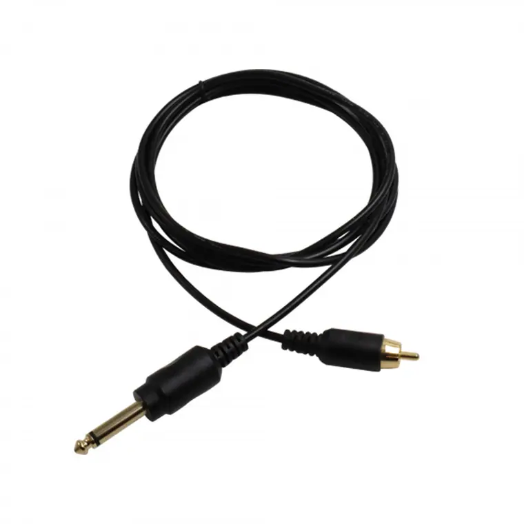 6.35mm mono male to RCA male gold head tattoo cable