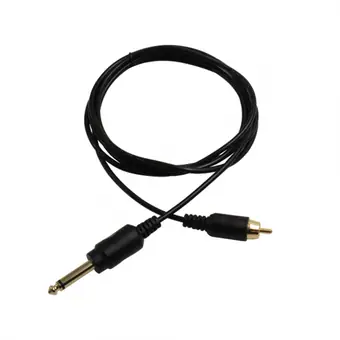 6.35mm mono male to RCA male gold head tattoo cable view 2