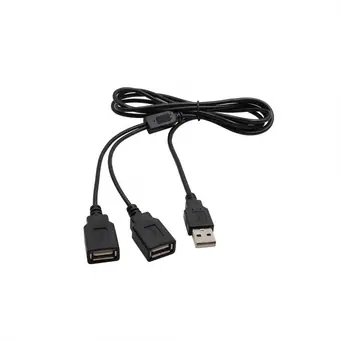 USB male to 2 female splitter charger cable 1.7M split line 11cm view 2