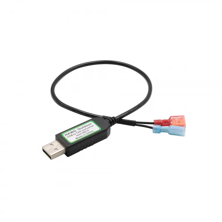 USB 5v to 12v 6.3mm 250 terminal step up custom logo cable