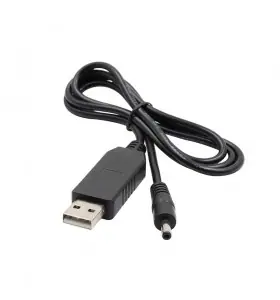 USB 5v to12vdc jack3.5*1.35mm male step up Converter Power Cable balck pvc