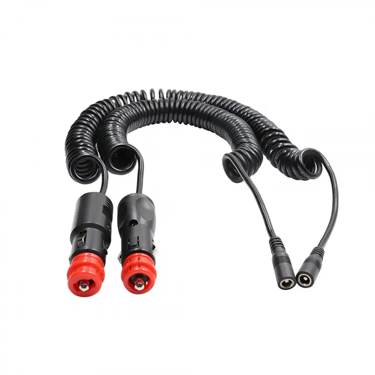 dc5.5*2.5mm female to Assembly of dual-purpose European car adapter spring cable