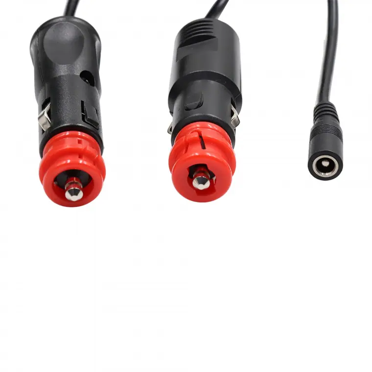 dc5.5*2.5mm female to Assembly of dual-purpose spring cable European car adapter TPu material