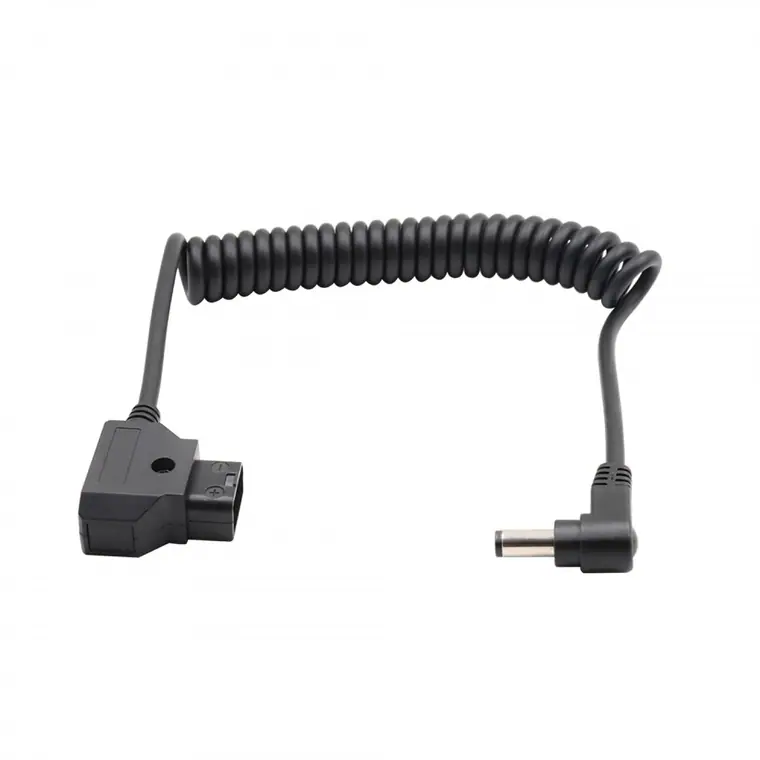 dc5.5*2.5mm angle male to d-tap male spring cable