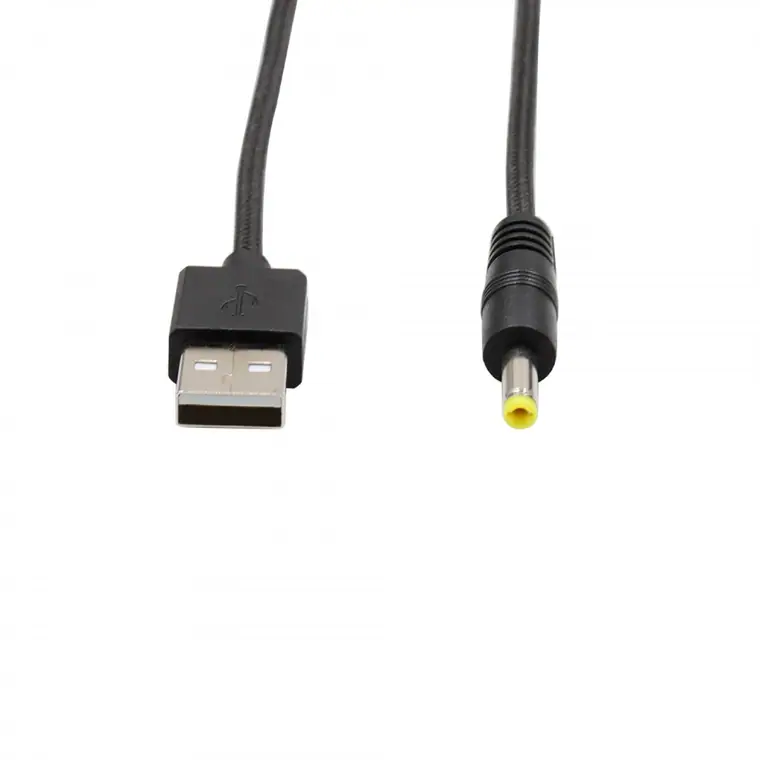 usb to dc4.0*1.7mm male braid cable 24AWG OD3.2mm