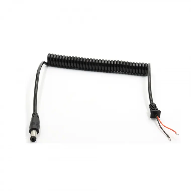 dc5.5*2.1male with SR spring coild power Cable extension power cable