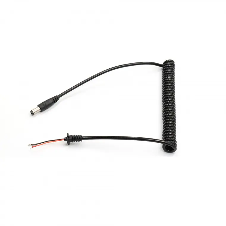 dc5.5*2.1male with SR spring coild power Cable extension power cable