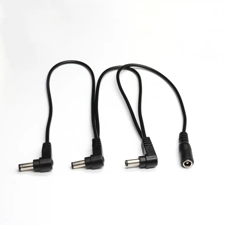 dc5.5*2.1 female to 3 angle male 3Way Pedal Power Daisy Chain Cable Splitter