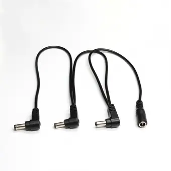 dc5.5*2.1 female to 3 angle male 3Way Pedal Power Daisy Chain Cable Splitter