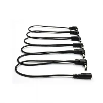 dc5.5*2.1 female to 6 angle male 6Way Pedal Power Daisy Chain Cable Splitter