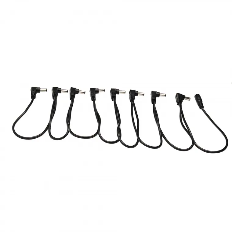 Tensile bending dc5.5*2.1 female to 8 angle male 8Way Pedal Power Daisy Chain Cable Splitter