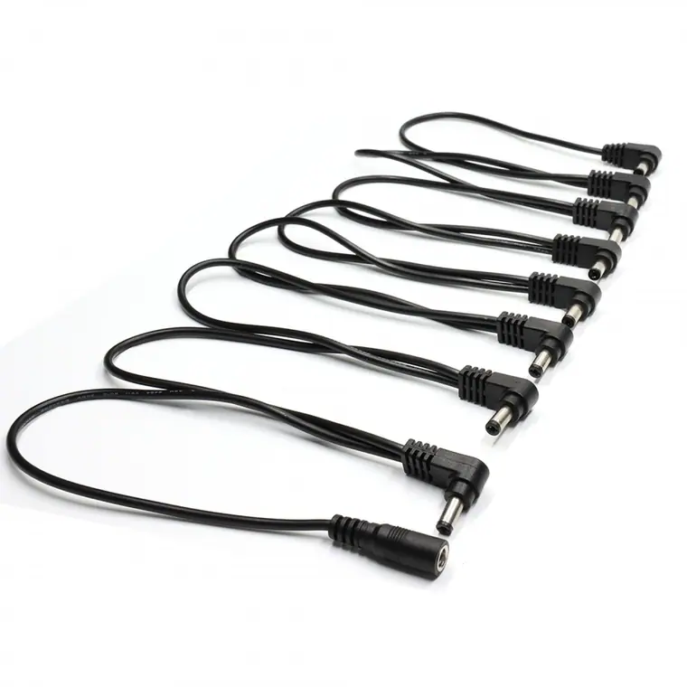 Tensile bending dc5.5*2.1 female to 8 angle male 8Way Pedal Power Daisy Chain Cable Splitter