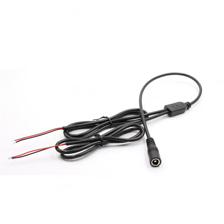 best selling dc5521 female to 2 bare splitter black cable heat-resistant