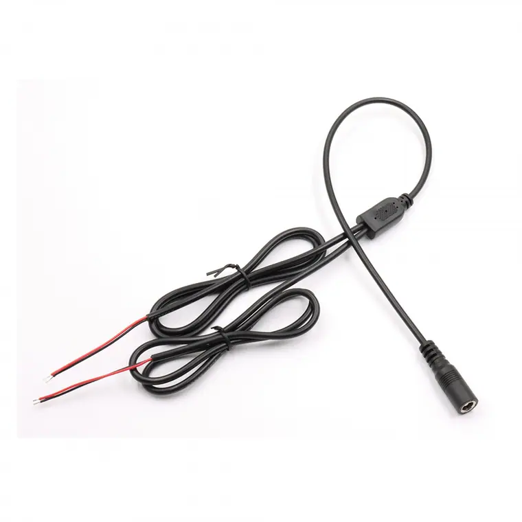 best selling dc5521 female to 2 bare splitter black cable heat-resistant