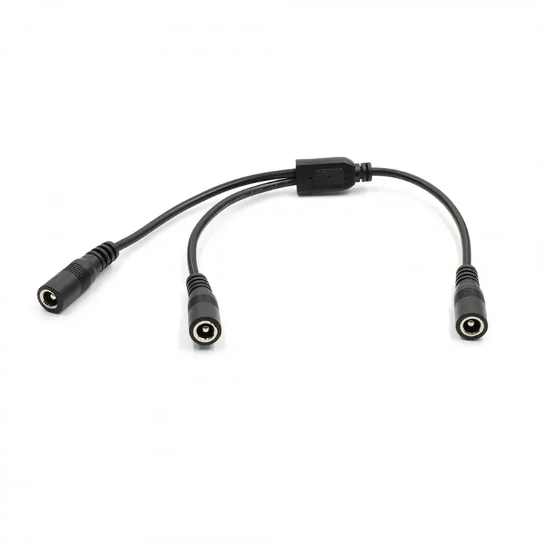 DC 5.5*2.5 mm extension female to 2 Female y Splitter Cable LED cable
