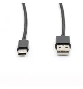 usb to Type-c plastic shell charger braid cable view 2