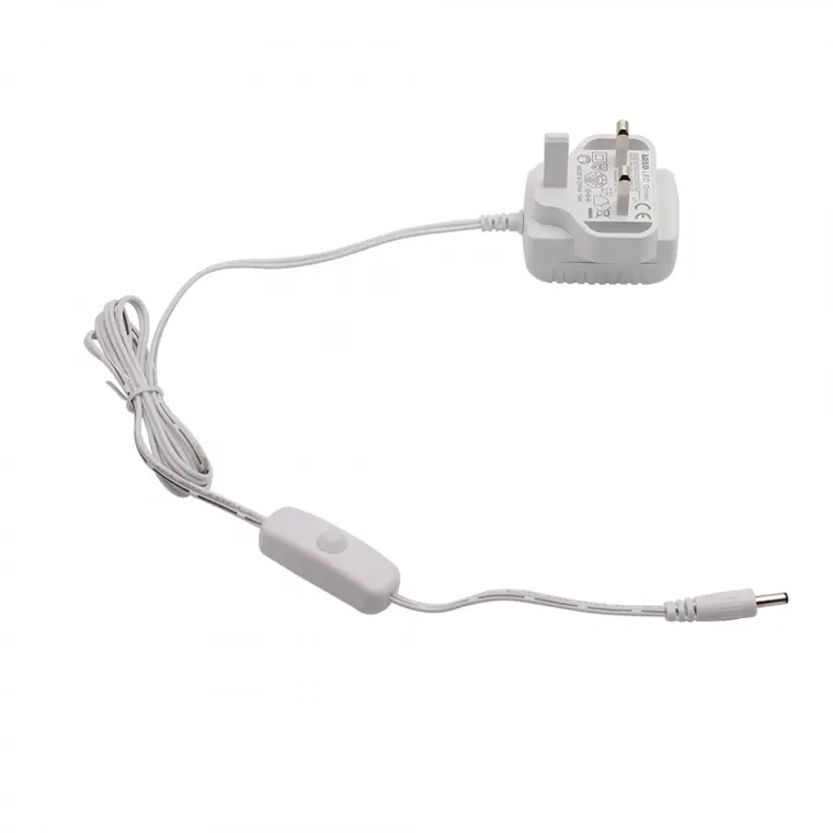 LED Driver to dc3.5*1.35male with 501 switch White with black stripes cable adapter