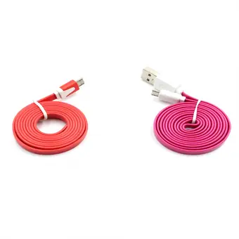 flat colorful micro usb cable view 2