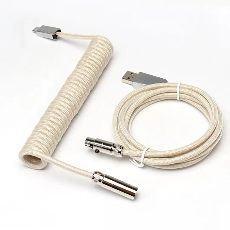 5PIN male Mini XLR to Type-c metallight cyan clear wire and usb metal to 5pin Mini XLR female light cyan clear wire cable set+silver connector