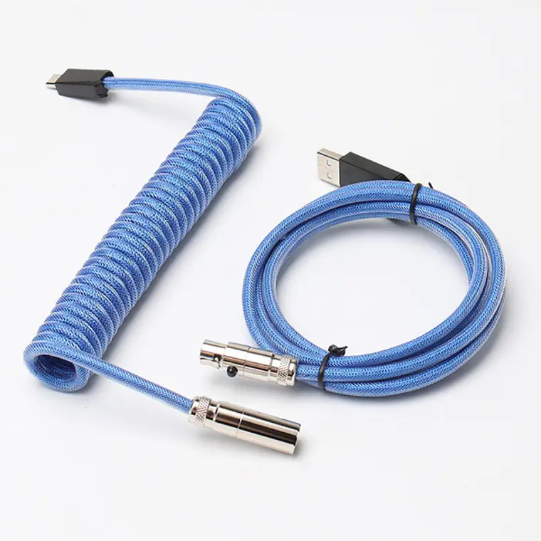 Metal shell usb type c coil cable custom keyboard cable with mini xlr coil charging cable magnetic